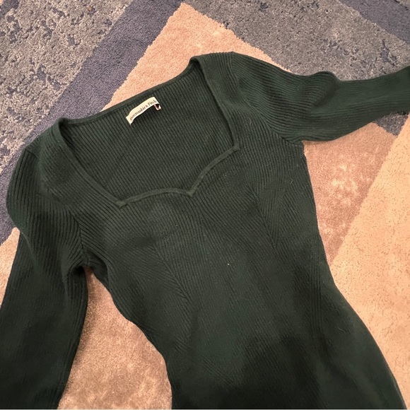 Abercrombie & Fitch Dress Womens Long Sleeve Ribbed Mini Sweater Green Size MP - Picture 11 of 13